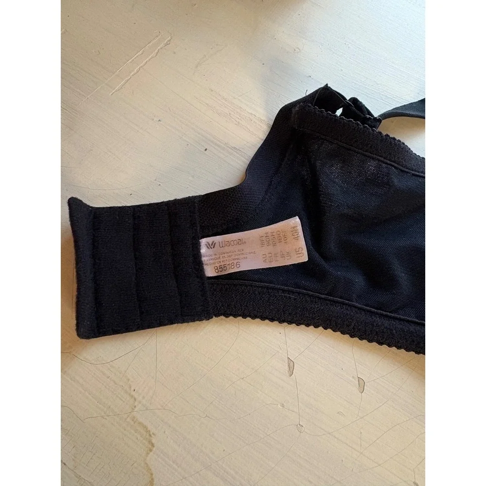 Wacoal 40H Black‎ Lace Underwire Bra Style 855186 Full Figure Unlined - Picture 4 of 6